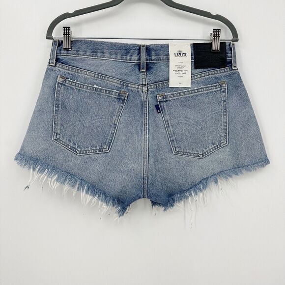 Levi's Cheeky Shorts 30 Women High Rise Cotton Floral Embroidered Frayed Button - Picture 2 of 12